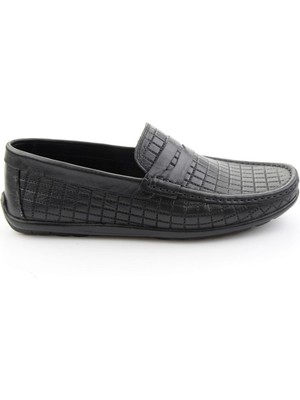 Bambi Siyah Hakiki Deri Erkek Loafer Ayakkabı E01697032003