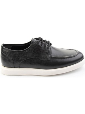 Bambi Siyah Baskılı Hakiki Deri Erkek Casual Ayakkabı E01089006903