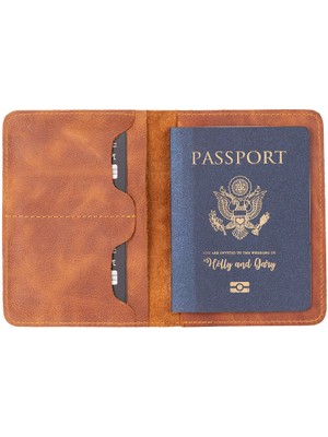 BloominBag Viaggio Voyager Golden Tan Deri Pasaport ve Kart Kılıfı