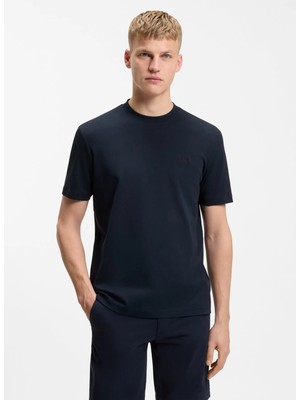 Boss Bisiklet Yaka Lacivert Erkek T-Shirt TE_INTERLOCK_50554790