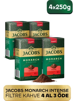 Jacobs Monarch Signature 250 gr Filtre Kahve 4 Al 3 Öde Arabica Çekirdek Lezzeti ile