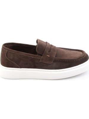 Bambi Kahve Hakiki Deri Erkek Loafer Ayakkabı E01593075302