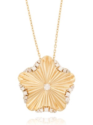 Roberto Bravo 14 Ayar Altın Taşlı Tasarım Kolye