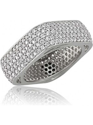 Supertrend Gümüş 5 Sıra Köşeli Tamtur Bayan Alyans Yüzük