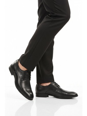 Ayakmod Premium Siyah Hakiki Deri Anatomik Erkek Klasik Ayakkabı 698 M