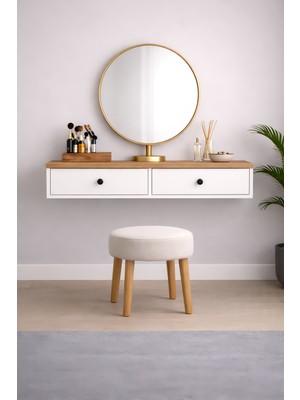 Tasaroma Modern Atlantik Makyaj Masası 2 Kapaklı Dekoratif Mobilya & Dolap Çok Amaçlı 100 cm