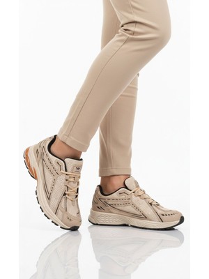 Walkway Bej Fileli Hafif Esnek Hafızalı Taban Unisex Spor Ayakkabı Ruth G