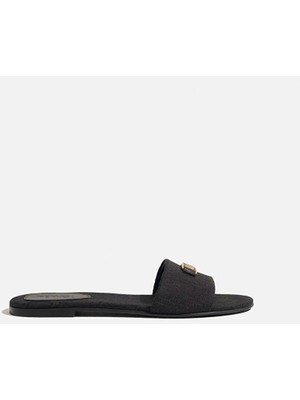 İpekyol Metal Tokalı Monogram Jakarlı Terlik I00000037053001