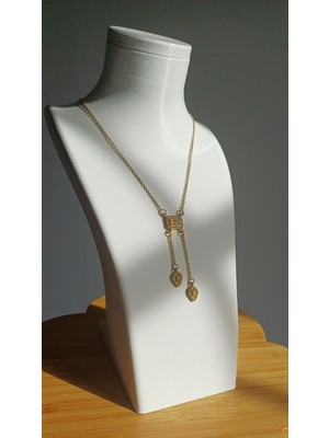 Saba Aksesuarr Çelik Gold Y Kolye