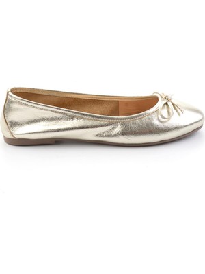 Bambi Altın Hakiki Deri Kadın Babet K01029000103