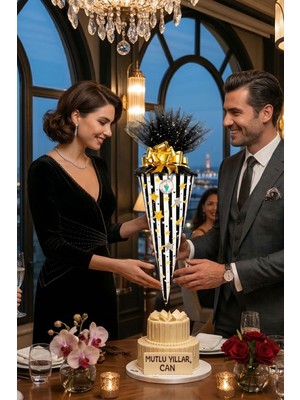 Koni Club Modern Erkek Hediye Konisi – Papyonlu & Deri Aksesuar Seti