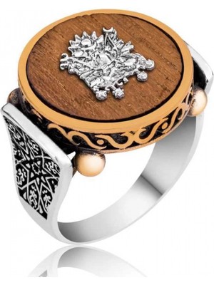 Supertrend Gümüş Pelesenk Ağacı Osmanlı Devlet Arması Erkek Yüzük