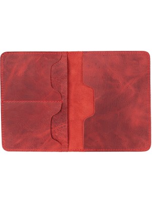 BloominBag Viaggio Voyager Red Deri Pasaport ve Kart Kılıfı