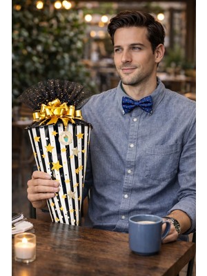 Koni Club Premium Erkek Hediye Konisi – Papyon, Deri Cüzdan, Bileklik & Aksesuar Seti (6 Parça)