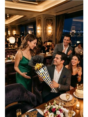 Koni Club Modern Erkek Hediye Konisi – Papyonlu & Deri Aksesuar Seti