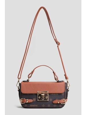 Armine Baskılı Çanta Kahverengi