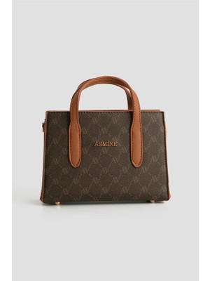 Armine Noktalı Çanta Kahverengi