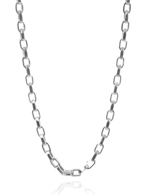 Berk Mücevherat 14 Ayar Beyaz Altın Erkek Tasarım Zincir