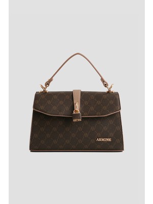 Armine Noktalı Çanta Kahverengi