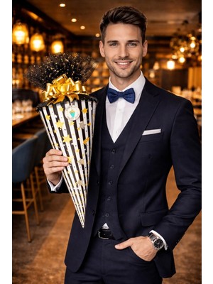 Koni Club Premium Erkek Hediye Konisi – Papyon, Deri Cüzdan, Bileklik & Aksesuar Seti (6 Parça)