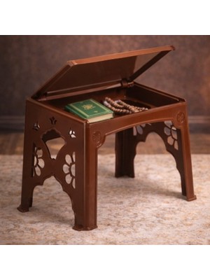 Plas Rahle Sandıklı Büyük Rahle Kahve Dayanıklı Kur'an'ı Kerim Okuma Sehpası 14 Adet