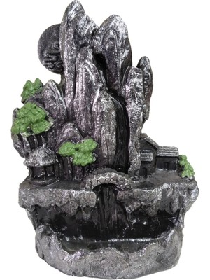 Mixperi Şelale Tasarımlı Geri Akış Tütsülük – Dekoratif Backflow Tütsü Standı – Ev Ofis Meditasyon Dekoru 20 cm