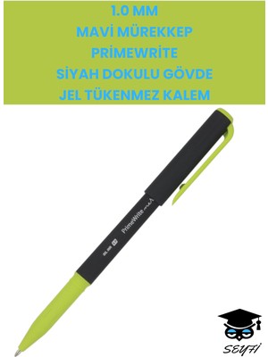 Seyfi Kırtasiye 1.0 mm Mavi Mürekkep Primewrite Siyah Dokulu Gövde Jel Tükenmez Kalem