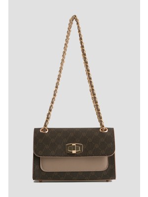 Armine Noktalı Çanta Kahverengi