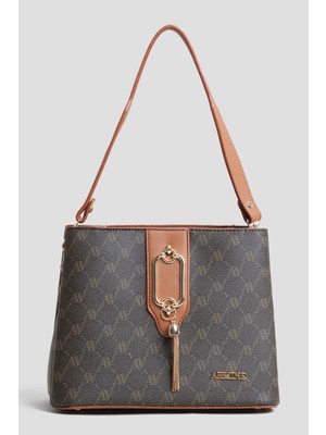 Armine Noktalı Çanta Kahverengi