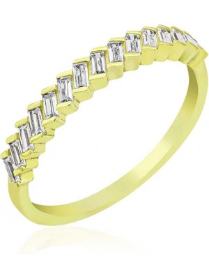 Supertrend ​​gümüş Gold Sıralı Baget Taşlı Bayan Yüzük