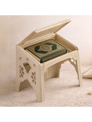 Plas Rahle Sandıklı Büyük Krem  Dayanıklı Kur'an'ı Kerim Okuma Sehpası 14 Adet