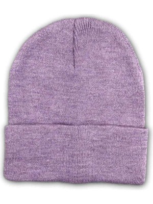 Beta Moda Hub Unisex Basic Düz Katlamalı Bere Lila