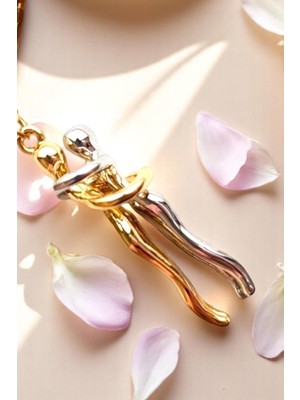 Katilus Birbirine Sarılan Çift Kolyesi Sevgili Kolyesi Paslanmaz Çelik Kolye