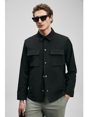 Lufian Flex Erkek Gömlek Ceket Lacivert