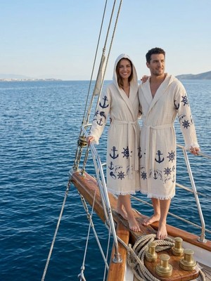 Trend Nexus Çift Katlı %100 Pamuklu Müslin Hafif Hızlı Kuruyan Bornoz