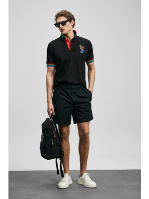 Lufian Fun Smart Erkek Polo Tişört Siyah