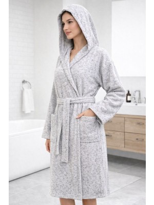 Emillie % 100 Pamuk Ihracat Fazlası Kırçıllı Unisex Bornoz - Yüksek Kalite