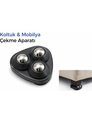 4 Adet 3 Bilyeli Mobilya Taşıma Aparatı – Koltuk, Buzdolabı ve Çamaşır Makinesi Taşıyıcı