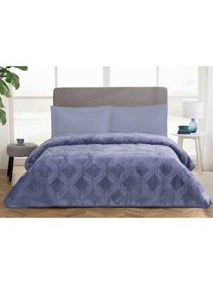 Özdilek Trendy Embos Çift Kişilik Battaniye (220X240)-ART Deco Gök Mavi