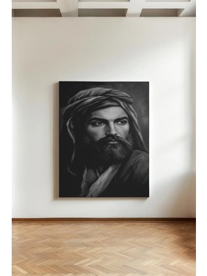 Kanvaspera Hz. Ali - Kanvas Tablo - Zülfikar ve Arslan Motifli, Manevi Duvar Dekorasyonu, Islam Sanatı, Güncel Tuval