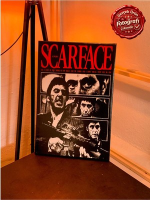 Kanvaspera Scarface, Tony Montana - Al Pacino Kanvas Tablo - Sinema Afişi Tarzında Duvar Dekoru