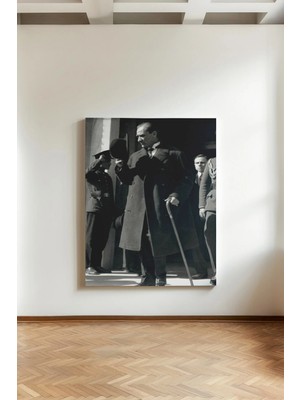 Kanvaspera Asil Selam Atatürk Portesi - Kanvas Tablo - Siyah Beyaz, Cumhuriyet ve Zarafet Temalı Duvar Dekorasyonu