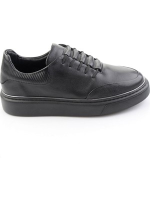 Bambi Siyah Hakiki Deri Erkek Sneaker E01585127543