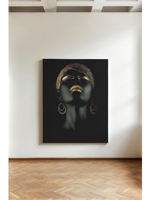 Kanvaspera Afrikalı Kadın Portesi - Kanvas Tablo