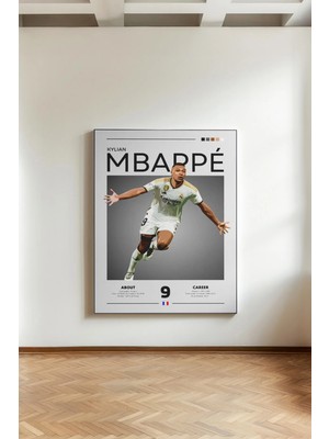 Kanvaspera Kylian Mbappé Afiş - Kanvas Tablo - Real Madrid Futbol Yıldızı Duvar Dekorasyonu