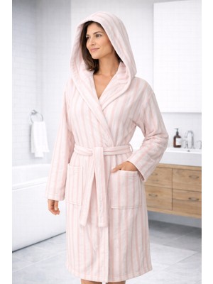 Emillie %100 Pamuk Ipliği Boyalı Ihracat Fazlası Unisex Bornoz - Yüksek Kalite