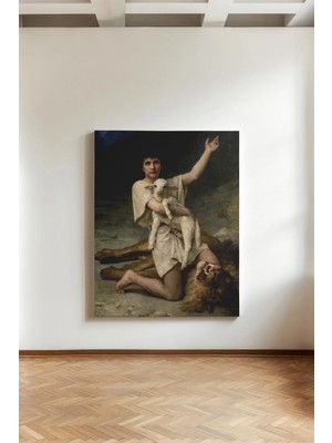 Kanvaspera Bekçi Ruh – Kuzu ve Aslan Temalı Sanat Tablosu