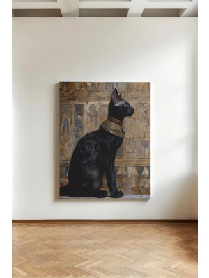 Kanvaspera Mısır Sfenks Kedi Figürü - Kanvas Tablo