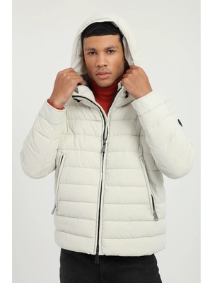 Dufy Erkek Slim Fit Kapüşonlu Taş Mont