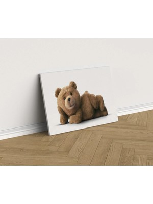 Kanvaspera Dinlenen Ayıcık Ted - Kanvas Tablo | Çağdaş Neşeli | Çocuk Odası Duvar Dekorasyonu